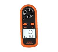 Anémomètre numérique portable avec capteur de température, 5 unités commutables pour CVC, ventilateurs, activités de plein air, noir et orange