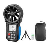Anémomètre Numérique Portable, INFURIDER YF-866B LCD Mètre Jauge de Vent, Vitesse du Vent de Mètre Indicateur, Mesurer Vitesse et Yempérature du Vent pour Drone HVAC CFM (Trépied Inclus)