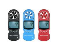 Anémomètre numérique portable Vitesse du vent/Température/Refroidissement éolien/Indice de chaleur/Point/Pression barométrique(Blauw)