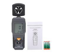 Anémomètre numérique portatif avec écran LCD rétroéclairé - Compteur de vitesse du vent pour CVC et utilisation en extérieur - Mesure les nœuds MPH KM H M S et la température -