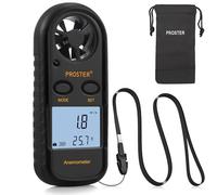 Anémomètre Portable Digital LCD avec Max/Min/AVG Anémomètre Numérique Mesure Vitesse du Vent du Flux d’Air Thermomètre avec Rétro-éclairage pour Voile, Randonnée et Camping