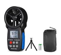 Anémomètre Portable LCD, Trépied Anémomètre Numériques INFURIDER YF-866B Mètre Jauge de Vent Portative pour Mesure Vitesse du Vent/Température du Vent/Point de Rosée/Indicateur de Baromètre