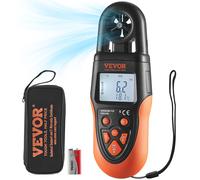 Anémomètre VEVOR 78,4MPH Vitesse de l'air 191x67x43mm Anémomètre IP44 Anémomètre Données de vitesse du vent MAX/MIN/AVG/CU Anémomètre Bluetooth