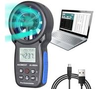 Anémomètre VMC m3/h Professionnel, AIOMEST Numérique Débitmètre d'Air AI-866A Mesurant la Vitesse, le Débit HVAC, Humidité, la Température pour Ventilation CVC, Extérieur Drones