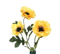 Anémone artificielle 3 têtes décor de fête de mariage | 3 capitules par tige, fleurs complètes for composition florale
