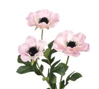 Anémone artificielle 3 têtes décor de fête de mariage | 3 capitules par tige, fleurs complètes for composition florale