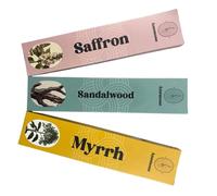 Anemone Encens - 100% Naturel et Fait Main - Combustion Douce et Longue - Parfum Frais, Purifiant et Non Toxique - Pack de 3 boîtes (Safran, Sandalwood, Myrrhe)