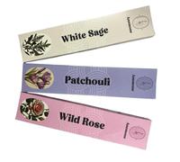Anemone Encens - 100% Naturel et Fait Main - Combustion Douce et Longue - Parfum Frais, Purifiant et Non Toxique - Pack de 3 boîtes (Sauge Blanche, Patchouli, Rose)