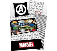 anemone Parure de Lit Avengers en Microfibre - Housse de Couette 140x200 cm + Taie d'oreiller 63x63 cm (V2)