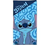 anemone Serviette de Bain Stitch en Coton - Drap de Plage - Serviette de Plage 70 x 140 cm - Disney (Bleu)