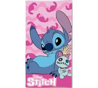 anemone Serviette de Bain Stitch en Coton - Drap de Plage - Serviette de Plage 70 x 140 cm - Disney (Rose 1)