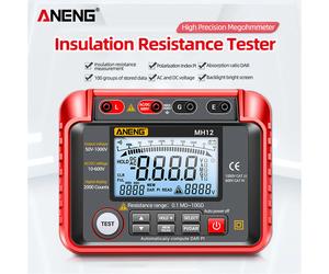 ANENG MH12 mégohmmètre numérique mètres isolation résistance à la terre compteurs testeur câble haute tension voltmètre mètre mh12 Red with box
