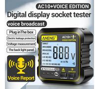 ANENG Multi-function Voice Broadcast Socket Tester Leakage Protection Socket Polarity Detection Socket Phase Meter RCD 220V For US/EU Plug Multimeter Digital Tester Home Tools