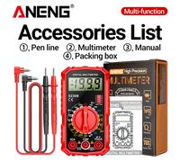 Aneng Sz308 Multimètres Numériques Tension Ac/Dc Courant Onde Carrée Buzzer Testeur Résistance Hfe Triode Ohm Test Outils Électriques - Type Red