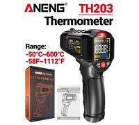 Aneng Th203 Thermomètre Infrarouge Industriel Intelligent -50 600 °C Pistolet De Température Va,Testeur D'écran Couleur Inversé,Outils De Pyromètre - Type Th203 Black