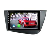 AneQu pour Seat Leon MK2 Radio, Autoradio Leon mk2, Android 13 Autoradio GPS Navigation pour Seat Leon MK2 2005-2012 Écran Tactile 9 Pouces (1280 * 720), Supporto Car Play AndroidAuto 8-Core 64 Go
