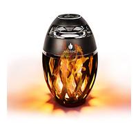 ANERIMST Haut-Parleur Bluetooth Extérieur avec Effet de Flamme LED, Son Stéréo Supérieur Résistant à l'Eau IP65, Garantie de Remboursement à 100% pour 1 An, Style Rustic-Modern, Jaune