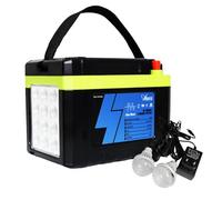 Anern Générateur solaire portable 100 W avec batterie LiFePO4 18 Ah Affichage de la batterie avec 2 ampoules LED et phare 2 ports USB, prise 220 V CA pour camping, pêche, secours d'urgence