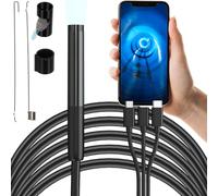 Anesok 23020 Caméra endoscopique étanche IP 67 6 LED Caméra d'inspection USB Borescope Câble de type C 2 m pour téléphone Android et iOS Application ANESOK