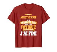 Anesthésiste Je ne m'arrête Pas Cadeau Anesthésie Humour T-Shirt, Homme, Canneberge, 3XL