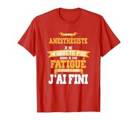 Anesthésiste Je ne m'arrête Pas Cadeau Anesthésie Humour T-Shirt, Homme, Rouge, S