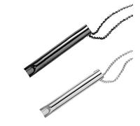 Anevios 2 Pièces Ensemble de Colliers de Respiration Collier Anti Stress Respirant en Acier Inoxydable Collier de Soulagement d'Anxiété pour Exercices de Respiration, Femmes, Hommes