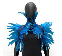 Anevous Col châle en plumes d'Halloween - Cape d'épaule - Col à plumes - Col à plumes - Style gothique - Costume pour carnaval, Halloween, performance cosplay, fête, bleu lac