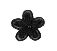 Anevous Lot de 12 patchs en organza - Broderie florale - Patch avec perles en plastique - Appliques en dentelle - Pour vêtements à faire soi-même, rideau, t-shirt, écharpe, décoration - Noir D