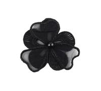 Anevous Lot de 12 patchs en organza - Broderie florale - Patch avec perles en plastique - Appliques en dentelle - Pour vêtements à faire soi-même, rideau, t-shirt, écharpe, décoration - Noir E