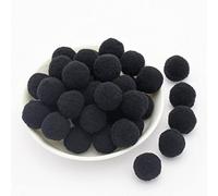 Anevous Lot de 144 mini pompons, petits pompons, boules en peluche, boules en feutre, pompons, pour travaux manuels, Pâques, Noël, bricolage, 15 mm, noir
