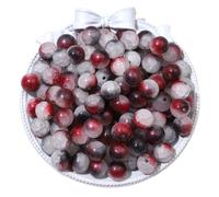 Anevous Lot de 150 perles rondes en verre craquelé de 10 mm avec trou de 1 mm - Perles en vrac pour la fabrication de bijoux et les projets d'artisanat - Rouge et noir