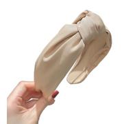 Anevous Lot de 2 bandeaux pour femme - Serre-tête noué - Large nœud - Accessoires de cheveux antidérapants - Tendance - Pour femme - Beige