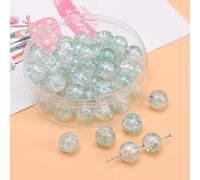 Anevous Lot de 20 perles rondes en verre de 10 mm, pour bracelets, mini perles en cristal, perles à enfiler, perles en vrac pour les vacances, Noël, fabrication de bijoux, fêtes, cadeaux, vertes