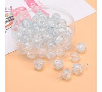 Anevous Lot de 20 perles rondes en verre de 10 mm, pour bracelets, mini perles en cristal, perles à enfiler, perles en vrac pour les vacances, Noël, fabrication de bijoux, fêtes, cadeaux, bleu
