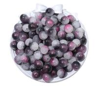Anevous Lot de 30 perles rondes en verre craquelé de 10 mm avec trou de 1 mm - Perles en vrac pour la fabrication de bijoux et les projets d'artisanat - Violet et noir