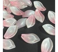 Anevous Lot de 300 perles en verre en forme de pétale pour bijoux et bijoux, perles pétales à enfiler pour épingles à cheveux et projets créatifs 11 x 20 mm, rose clair
