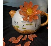 Anevous Lot de 300 perles en verre en forme de pétale pour bijoux et bijoux, perles pétales à enfiler pour épingles à cheveux et projets créatifs 11 x 20 mm, orange