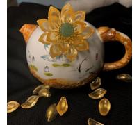 Anevous Lot de 300 perles en verre en forme de pétale pour bijoux et bijoux, perles pétales à enfiler pour épingles à cheveux et projets créatifs 11 x 20 mm, or