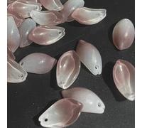 Anevous Lot de 300 perles en verre en forme de pétales pour bijoux et bijoux, perles pétales à enfiler pour épingles à cheveux et projets créatifs 11 x 20 mm, pâte de haricots