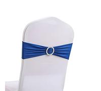 Anevous Lot de 5 nœuds de chaise extensibles avec boucle, élégants rubans élastiques pour décoration de mariage, banquet, anniversaire, fête, hôtel, décoration de maison, bleu roi