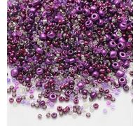 Anevous Perles de verre, perles poney, perles de rocaille en verre, perles rondes, en vrac à enfiler, mini perles de rocaille, perles de bricolage pour bracelets, bijoux, colliers, 1 paquet d'environ