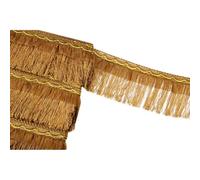 Anevous Ruban à franges en soie - Longueur : 1 m - Largeur : 10 cm - Bordure à pompons - Pour vêtements, accessoires de couture DIY - Marron foncé
