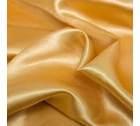 Anevous Satin de 2 m x 150 cm - Tissu à Coudre Vendu au Mètre - D'Ameublement Uni pour Vêtements de Mode, Cadeau, Artisanat, Décoration - Doré