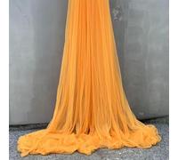 Anevous Tissu en tulle doux à coudre - 10 m x 150 cm - Vendu au mètre - Tissu décoratif pour décoration de mariage, rideaux, robe - Jupe en tulle - Pour arche de porte, cérémonie, décoration - Orange