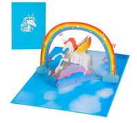 ANEWISH Carte d'anniversaire 3D, Carte de Graduation, Carte Commémorative, Carte pop-up Licorne et Arc-en-ciel, avec Enveloppe