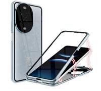 ANFAIRLACE Coque Compatible avec Huawei Nova 14 Pro, Adsorption Magnétique Étui 360 Protection Housse Devant Retour Verre Trempé Aluminium Cadre Case, Bleu