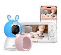 ANFIL® Babyphone Caméra Bébé - Écran 5", Vision Nocturne, Audio Bidirectionnel, Température, VOX, Caméra Surveillance Bébé sans WiFi, Caméra Intérieure sans Fil, Moniteur Bébé