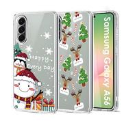 Anfire 2 pièces Coque de téléphone pour Samsung Galaxy A56 5G Housse en silicone avec éléments de Noël, Souple Transparente Fine Antichoc Coque de Noël Résistante aux rayures pour Samsung A56