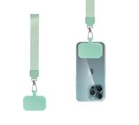Anfire Chaîne de téléphone portable courte, universelle, multifonction, avec 2 patchs ultra fins, anti-perte, sangle réglable pour téléphone portable, courte, réglable