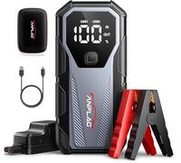 ANFLAG Booster Batterie Voiture, Booster Batterie Moto/Auto (Tout Gaz ou 10,0L Diesel) 12V Demarreur Batterie Voiture avec Écran LCD, Lamp LED, Pinces Intelligentes